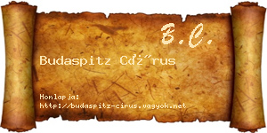 Budaspitz Círus névjegykártya
